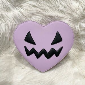 Em & Sprout Purple Jack-O-Lantern Heart Convertible Crossbody Bag and Backpack